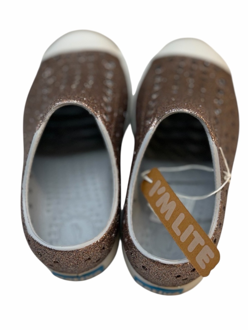 Native Jefferson Bling Metal Rose Gold Glitter Slip On Shoes C10 NWT - Picture 5 of 6